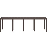 VidaXL Tuin Tafel Bruin 250x100x73 cm Poly Rattan