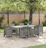 VidaXL Tuin Tafel Lichtgrijs 200x100x73 cm Poly Rattan