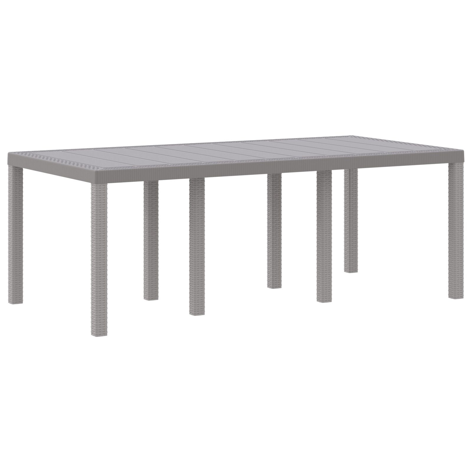 VidaXL Tuin Tafel Lichtgrijs 200x100x73 cm Poly Rattan