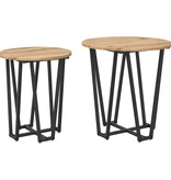 VidaXL Bijzettafel 2 stuks Artisan Eiken Geengineerd Hout en Metaal