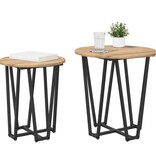 VidaXL Bijzettafel 2 stuks Artisan Eiken Geengineerd Hout en Metaal