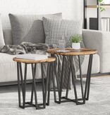 VidaXL Bijzettafel 2 stuks Oud Hout Geengineerd Hout en Metaal