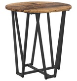 VidaXL Bijzettafel 2 stuks Oud Hout Geengineerd Hout en Metaal