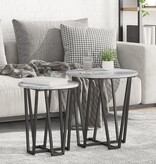 VidaXL Bijzettafels 2 Stuks Grijs Sonoma Hout en Metaal