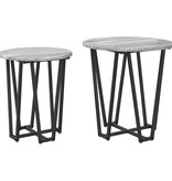 VidaXL Bijzettafels 2 Stuks Grijs Sonoma Hout en Metaal