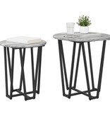 VidaXL Bijzettafels 2 Stuks Grijs Sonoma Hout en Metaal