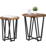 VidaXL Bijzettafel 2 stuks Gerookt Eiken Hout en Metaal