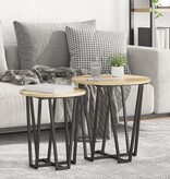 VidaXL Bijzettafel 2 stuks Sonoma Eiken Gelaagd Hout en Metaal