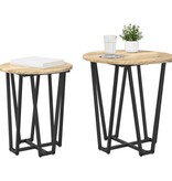 VidaXL Bijzettafel 2 stuks Sonoma Eiken Gelaagd Hout en Metaal