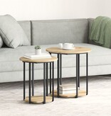 VidaXL Bijzettafel 2 stuks Artisan Eiken Geengineerd Hout en Metaal