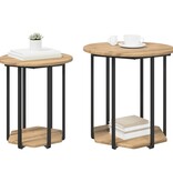 VidaXL Bijzettafel 2 stuks Artisan Eiken Geengineerd Hout en Metaal