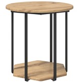 VidaXL Bijzettafel 2 stuks Artisan Eiken Geengineerd Hout en Metaal