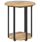 VidaXL Bijzettafel 2 stuks Artisan Eiken Geengineerd Hout en Metaal