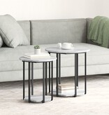 VidaXL Bijzettafel 2 stuks Grijs Sonoma Gelaagd Hout en Metaal