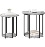 VidaXL Bijzettafel 2 stuks Grijs Sonoma Gelaagd Hout en Metaal