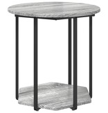 VidaXL Bijzettafel 2 stuks Grijs Sonoma Gelaagd Hout en Metaal