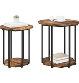 VidaXL Bijzettafel 2 stuks Gerookt Eiken Geengineerd Hout en Metaal