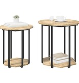 VidaXL Bijzettafeltjes 2 stuks Sonoma Eiken Geengineerd Hout en Metaal