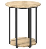 VidaXL Bijzettafeltjes 2 stuks Sonoma Eiken Geengineerd Hout en Metaal