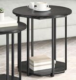 VidaXL Bijzettafel 2 stuks Zwart Eiken Geengineerd Hout en Metaal