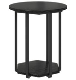 VidaXL Bijzettafel 2 stuks Zwart Eiken Geengineerd Hout en Metaal