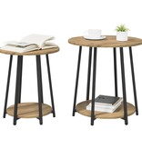 VidaXL Bijzettafel Set van 2 in Artisan Eiken met Houten en Metalen Onderstel