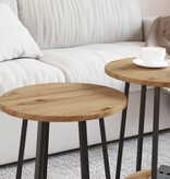 VidaXL Bijzettafel Set van 2 in Artisan Eiken met Houten en Metalen Onderstel