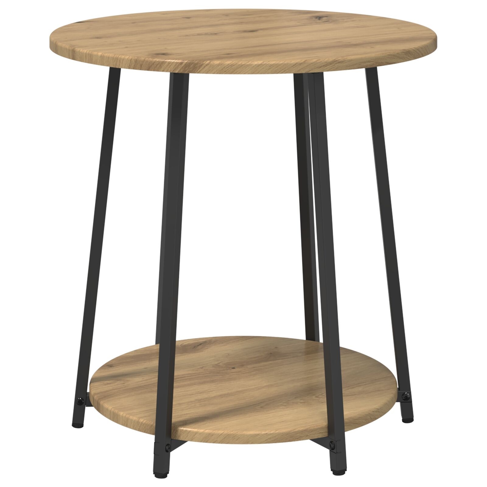 VidaXL Bijzettafel Set van 2 in Artisan Eiken met Houten en Metalen Onderstel