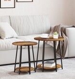 VidaXL Bijzettafel 2 stuks Oude Hout Geengineerd Hout en Metaal