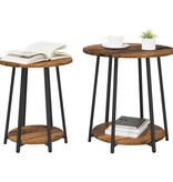 VidaXL Bijzettafel 2 stuks Oude Hout Geengineerd Hout en Metaal