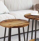 VidaXL Bijzettafel 2 stuks Oude Hout Geengineerd Hout en Metaal