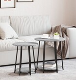 VidaXL Bijzettafel 2 stuks Grijs Sonoma Engineered Hout en Metaal