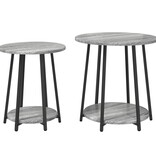 VidaXL Bijzettafel 2 stuks Grijs Sonoma Engineered Hout en Metaal