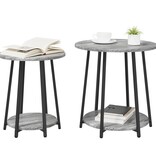 VidaXL Bijzettafel 2 stuks Grijs Sonoma Engineered Hout en Metaal