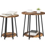 VidaXL Bijzettafels 2 stuks Gerookt Eiken Hout en Metaal