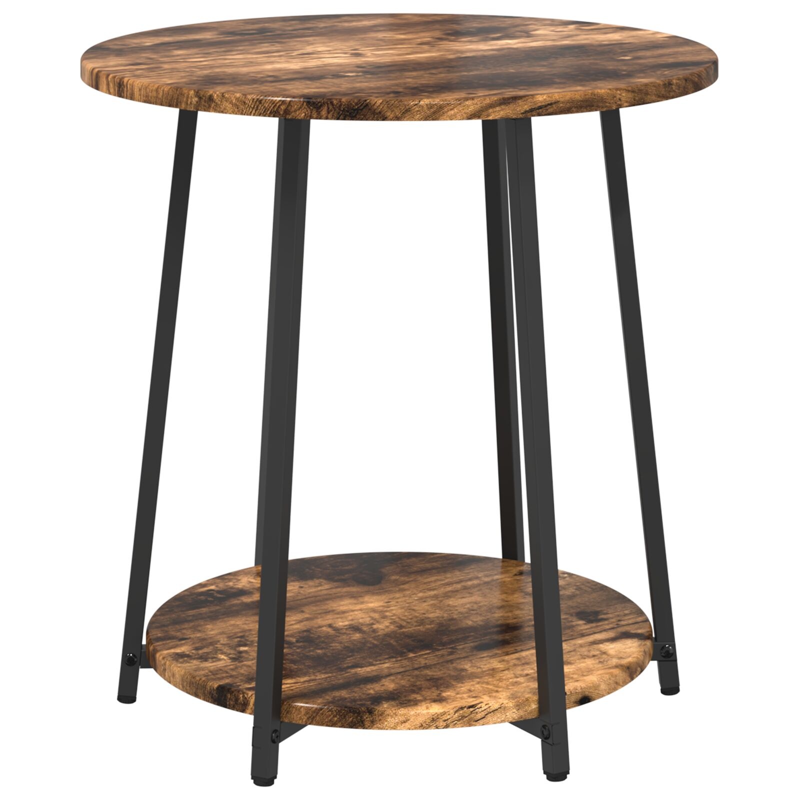 VidaXL Bijzettafels 2 stuks Gerookt Eiken Hout en Metaal