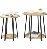 VidaXL Bijzettafelset van 2 - Sonoma Eiken, Gelaagd Hout en Metaal