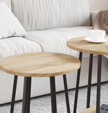 VidaXL Bijzettafelset van 2 - Sonoma Eiken, Gelaagd Hout en Metaal
