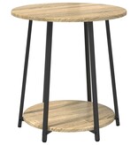 VidaXL Bijzettafelset van 2 - Sonoma Eiken, Gelaagd Hout en Metaal