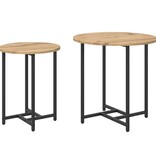 VidaXL Bijzettafel 2 stuks Artisan Eiken Hout en Metaal