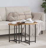 VidaXL Bijzettafel 2 stuks Oud Hout, Engineered Hout en Metaal