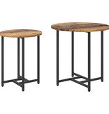 VidaXL Bijzettafel 2 stuks Oud Hout, Engineered Hout en Metaal