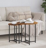 VidaXL Bijzettafel Set van 2 Gerookt Eiken Saemelproduct en Metaal