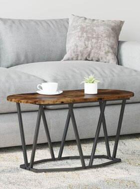 VidaXL Salontafel Gerookt Eiken 80x40x40,5 cm Geengineerd Hout en Metaal