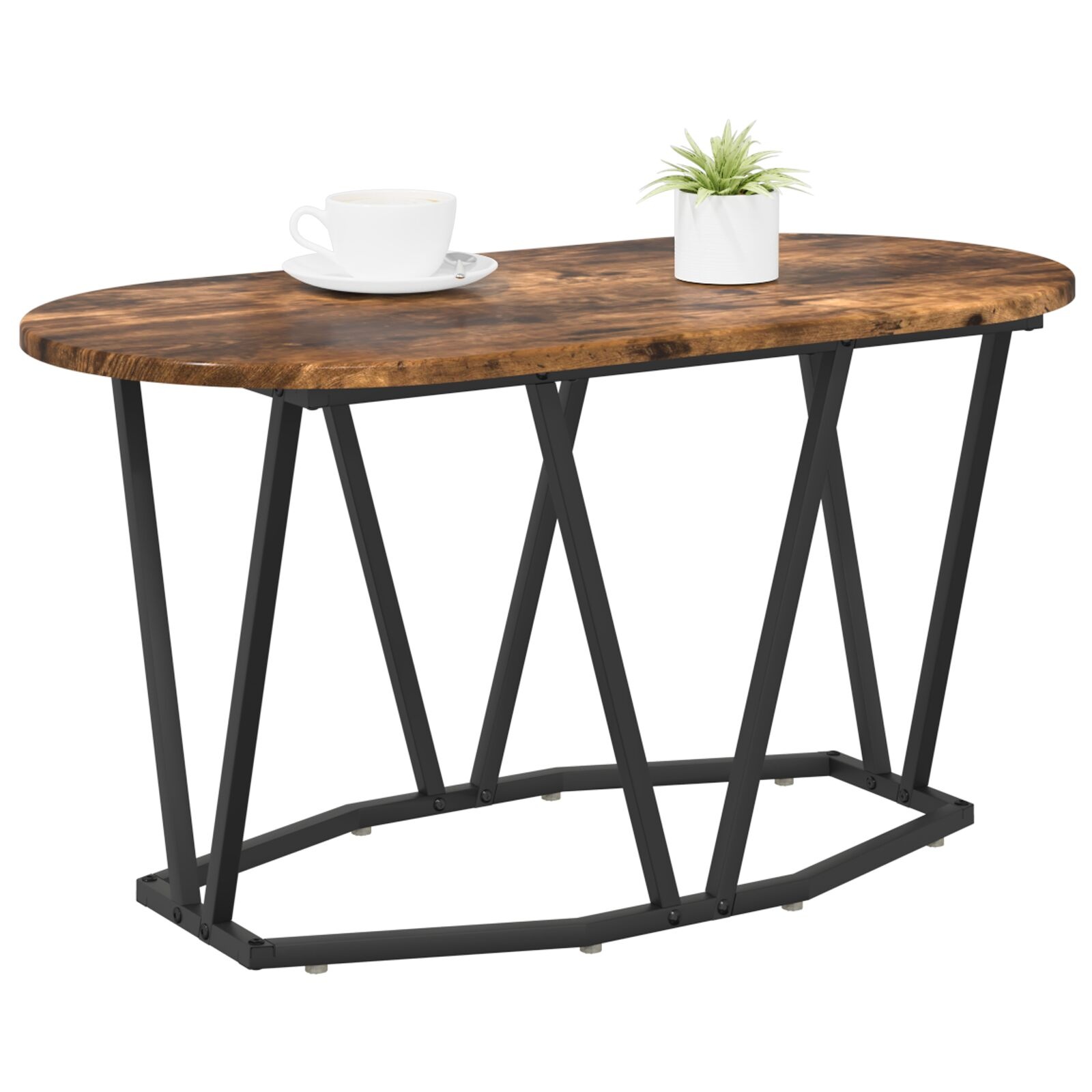 VidaXL Salontafel Gerookt Eiken 80x40x40,5 cm Geengineerd Hout en Metaal