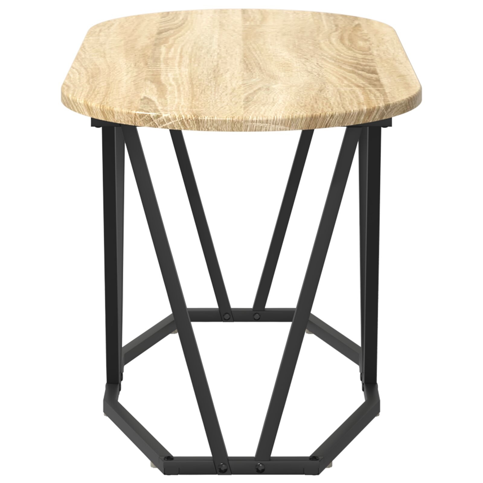 VidaXL Salontafel Sonoma Eiken 80x40x40,5 cm Gelaagd Hout en Metaal