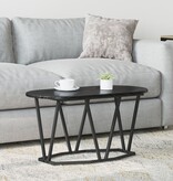 VidaXL Salontafel Zwart Eiken 80x40x40,5 cm Geengineerd Hout en Metaal