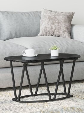 VidaXL Salontafel Zwart Eiken 80x40x40,5 cm Geengineerd Hout en Metaal