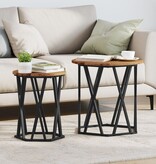 VidaXL Bijzettafels 2 Stuks Oud Hout Geengineerd Hout