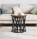 VidaXL Bijzettafels 2 Stuks Oud Hout Geengineerd Hout